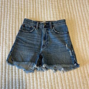 Abercrombie & Fitch Blue Jean Shorts with Frayed Hem